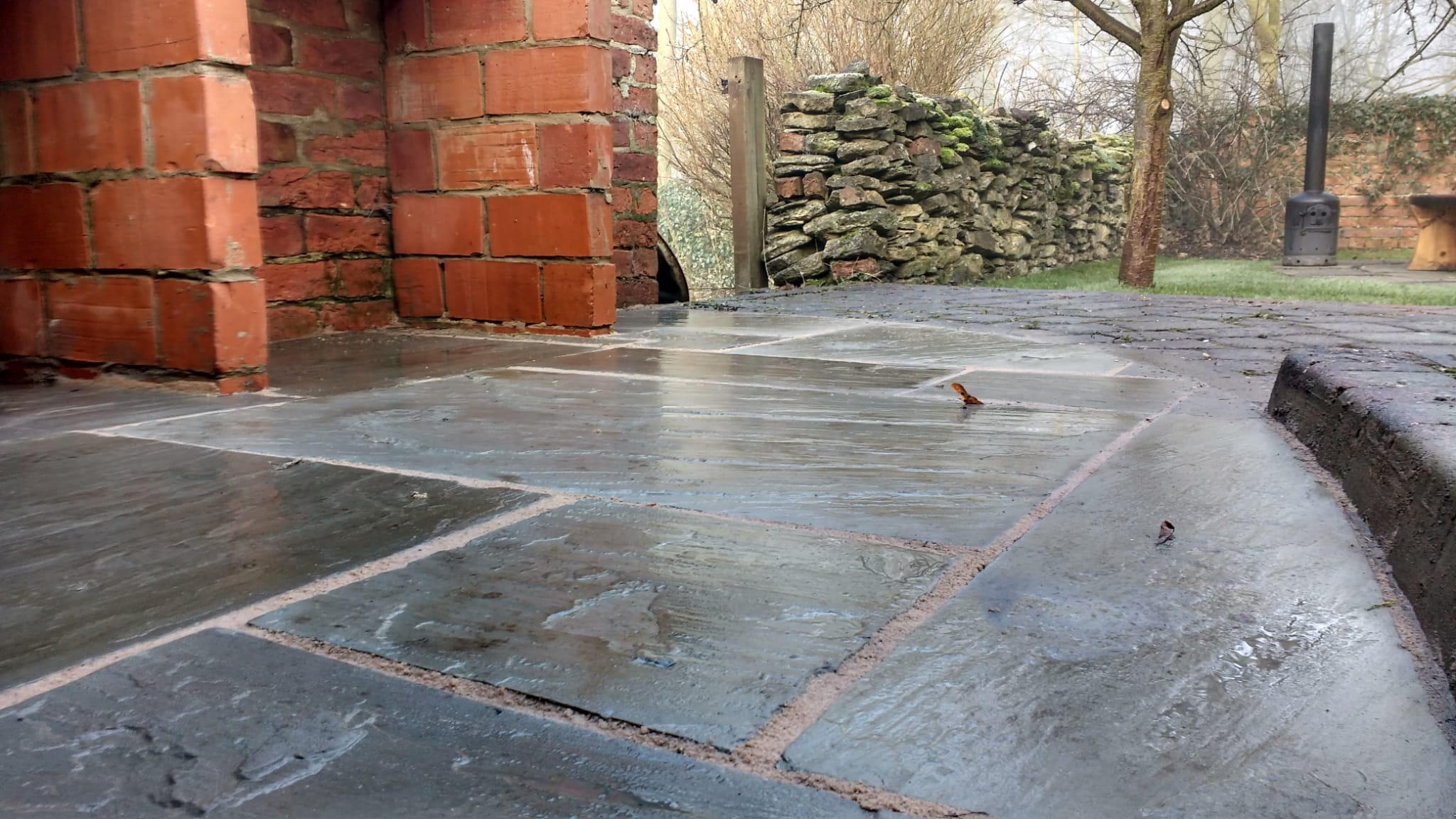 Close up of finished paving job